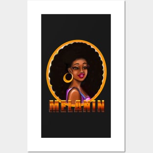 Melanin afro queen 2022 beautiful black woman with afro hair Posters and Art